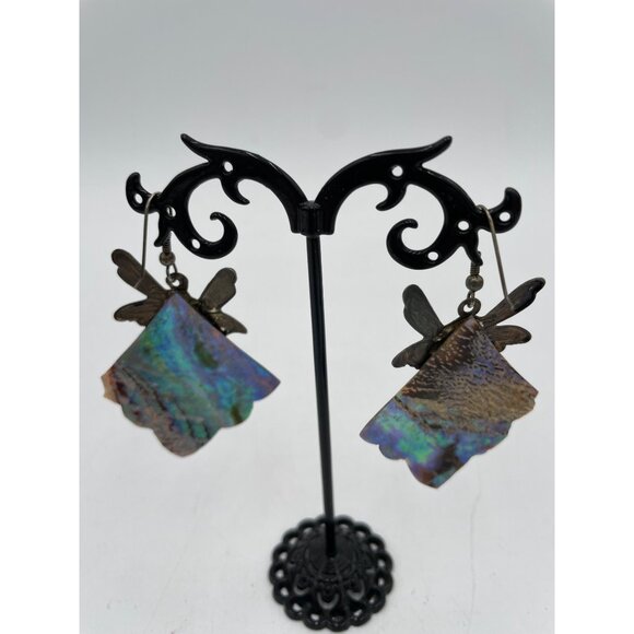 Fairy Wing Earrings With Abalone Shell & Metal Design For Women - Picture 4 of 4